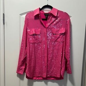 Rachel Zoe Pink Sequin Blouse